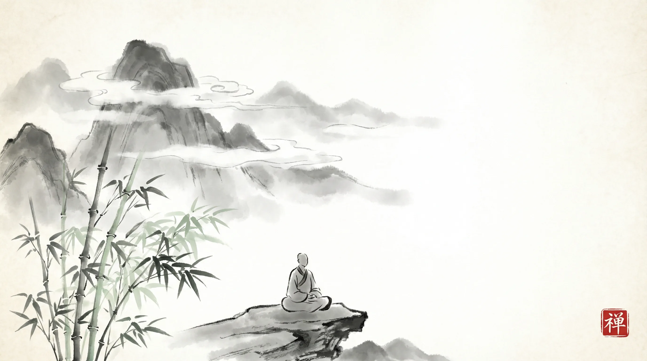 彩票平台 书斋水墨山水全景